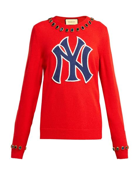 gucci yankees sweater|gucci sweatshirt women's.